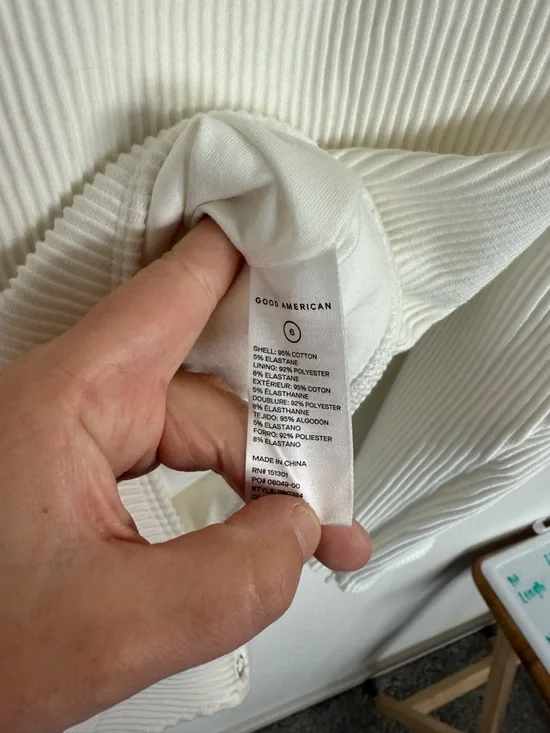 Good American Off Shoulder Half Zip Ribbed Bodysuit Cream Snap Close NWT 3XL (6) - Picture 12 of 16